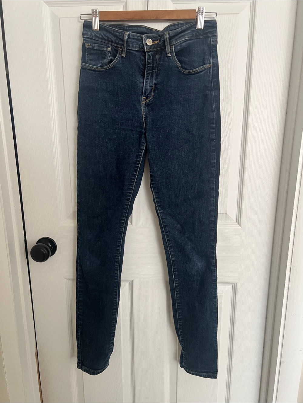 Levi's Dark Blue Straight Leg High-Rise Jeans